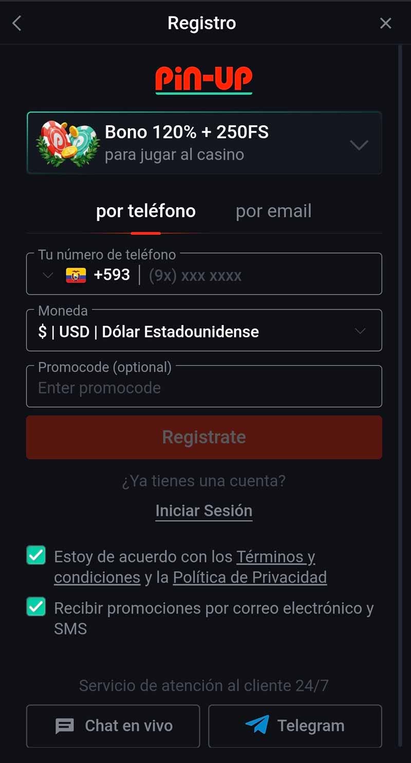 pin up ecuador registro movil